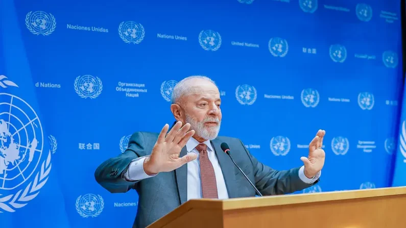 Presidente da República, Luiz Inácio Lula da Silva, concede entrevista coletiva à imprensa na Sede das Nações Unidas (ONU). (Foto: Ricardo Stuckert/PR)