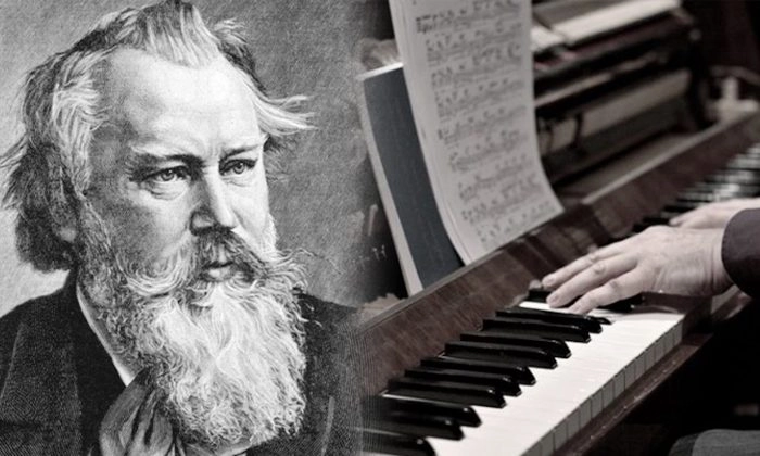 Johannes Brahms, compositor da canção de ninar provavelmente mais conhecida do mundo. (Esq.: Shutterstock | Oleg Golovnev, dir: Ilustração | Pixabay)