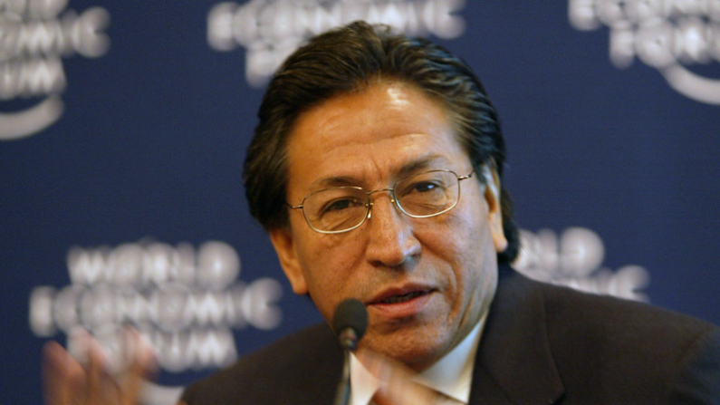 Alejandro Toledo no Fórum Econômico Mundial na Reunião Anual em Davos em 2003 (Foto: Daniel Ammann/Fórum Econômico Mundial)