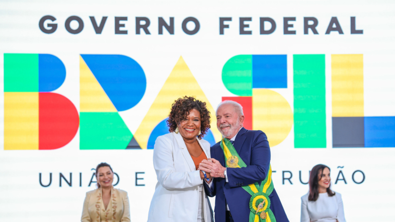 Presidente da República, Luiz Inácio Lula da Silva, durante posse de Margareth Menezes como Ministra de Estado da Cultura. Palácio do Planalto, Brasília - DF (Foto: Ricardo Stuckert/PR)