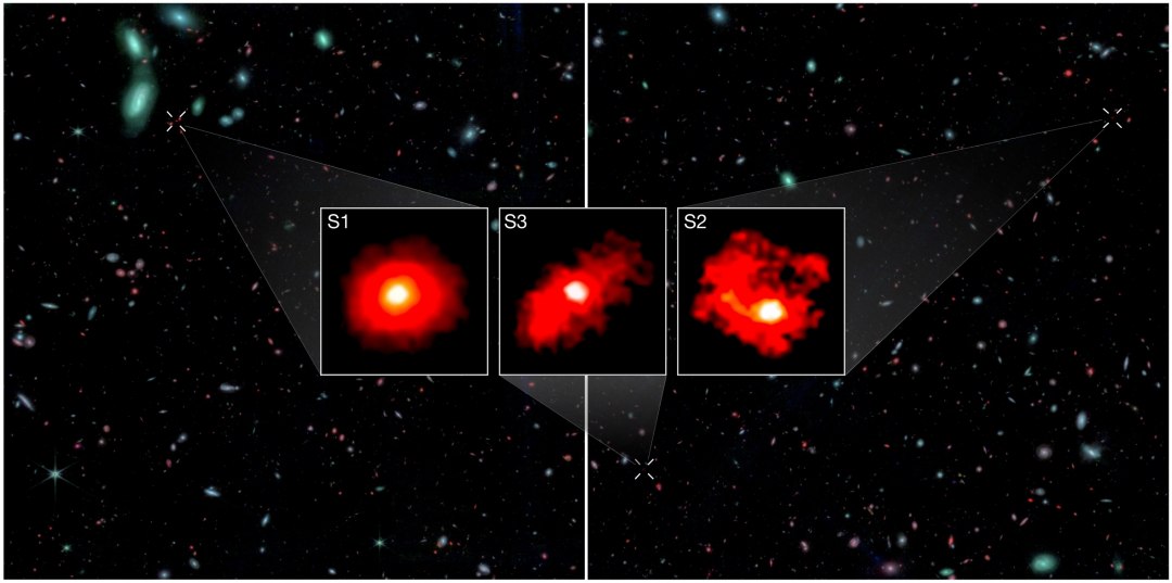 Descoberta de três enormes galáxias desafia teorias sobre início do Universo