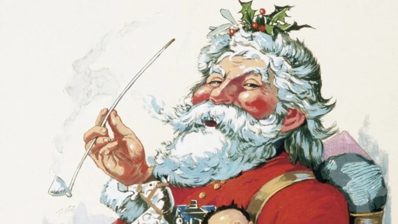 "Merry Old Santa Claus" (Feliz Papai Noel), do cartunista americano Thomas Nast, por volta de 1863. (Domínio público)
