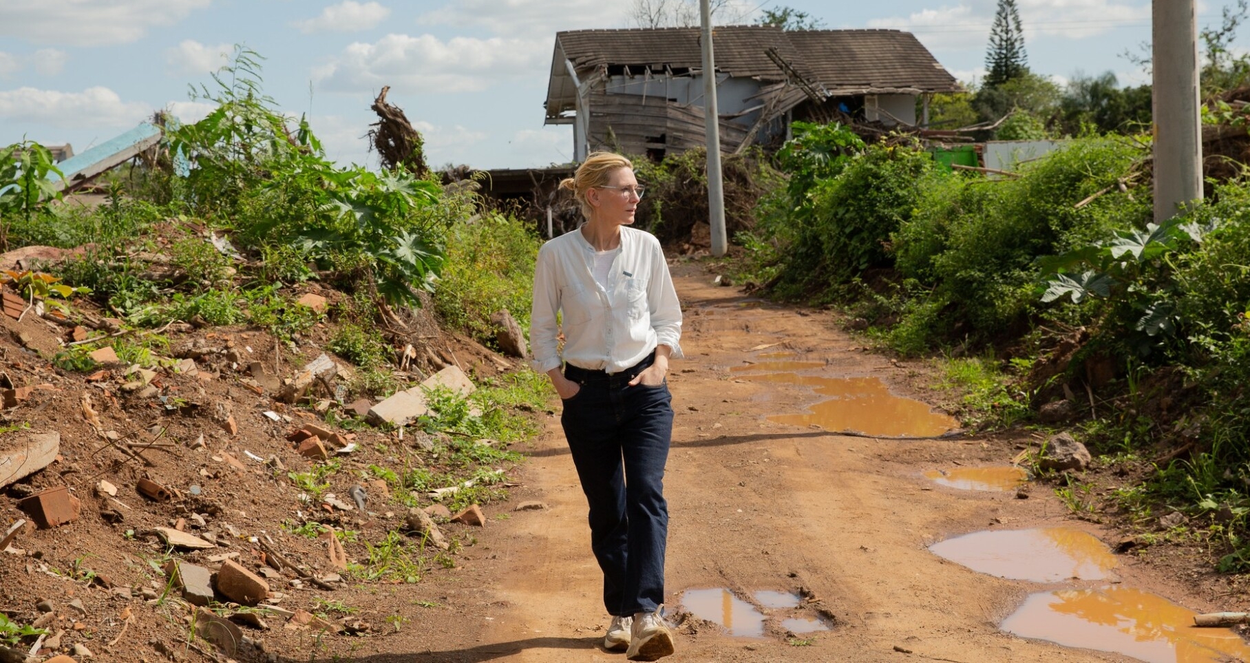 Cate Blanchett, atriz e Embaixadora da ONU, visita Rio Grande do Sul em missão de apoio às vítimas das enchentes