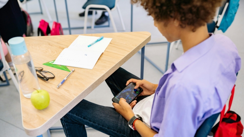 O projeto de lei é do deputado Alceu Moreira (MDB-RS) e proíbe o uso de celulares e outros dispositivos eletrônicos durante aulas, recreios e intervalos (Imagem Yan Krukau/Via Pexels)