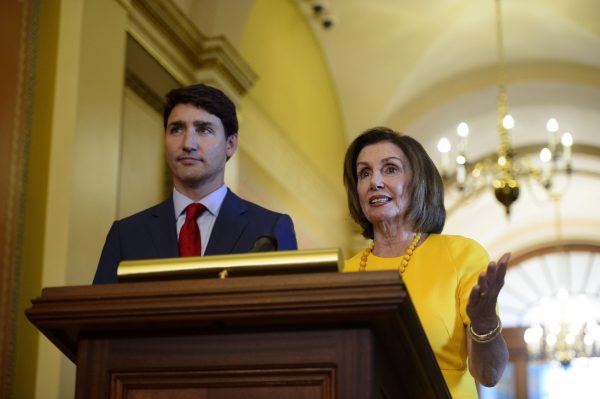 Prime Minister Justin Trudeau meets with Nancy Pelosi, Speaker of the United States House of Representatives, on Capitol Hill in Washington, D.C. on June 20, 2019. (The Canadian Press/Sean Kilpatrick)