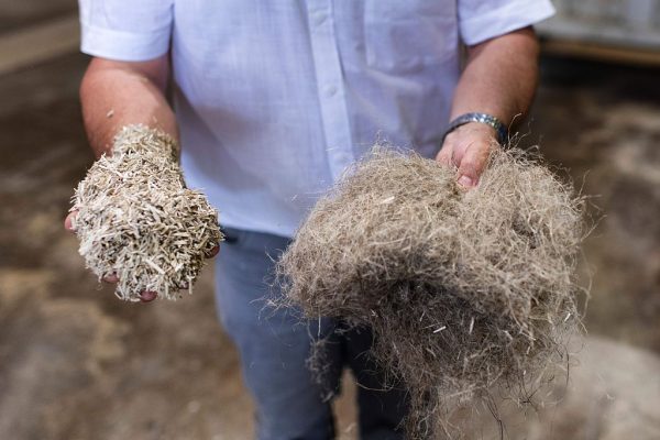 Hemp fibres in granules