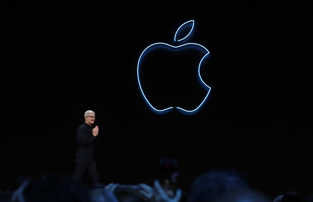 O CEO da Apple, Tim Cook, fala na Apple Worldwide Developers Conference, em San Jose, Califórnia, em 3 de junho de 2019 (AP Photo / Jeff Chiu)