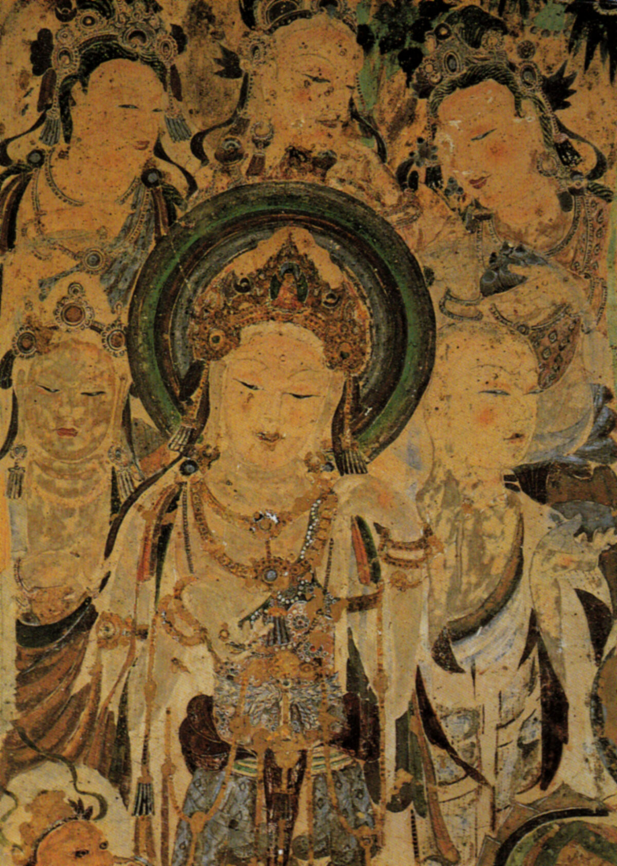 Mural de Avolokitesevara, cultuando Bodhisattvas e Mendicant. Dinastia Tang, A.D. 618-907 (US-PD)