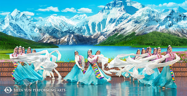 Os dançarinos do Shen Yun fazem uma dança étnica tibetana “Celebrando o Divino” (© 2016 Shen Yun Performing Arts)