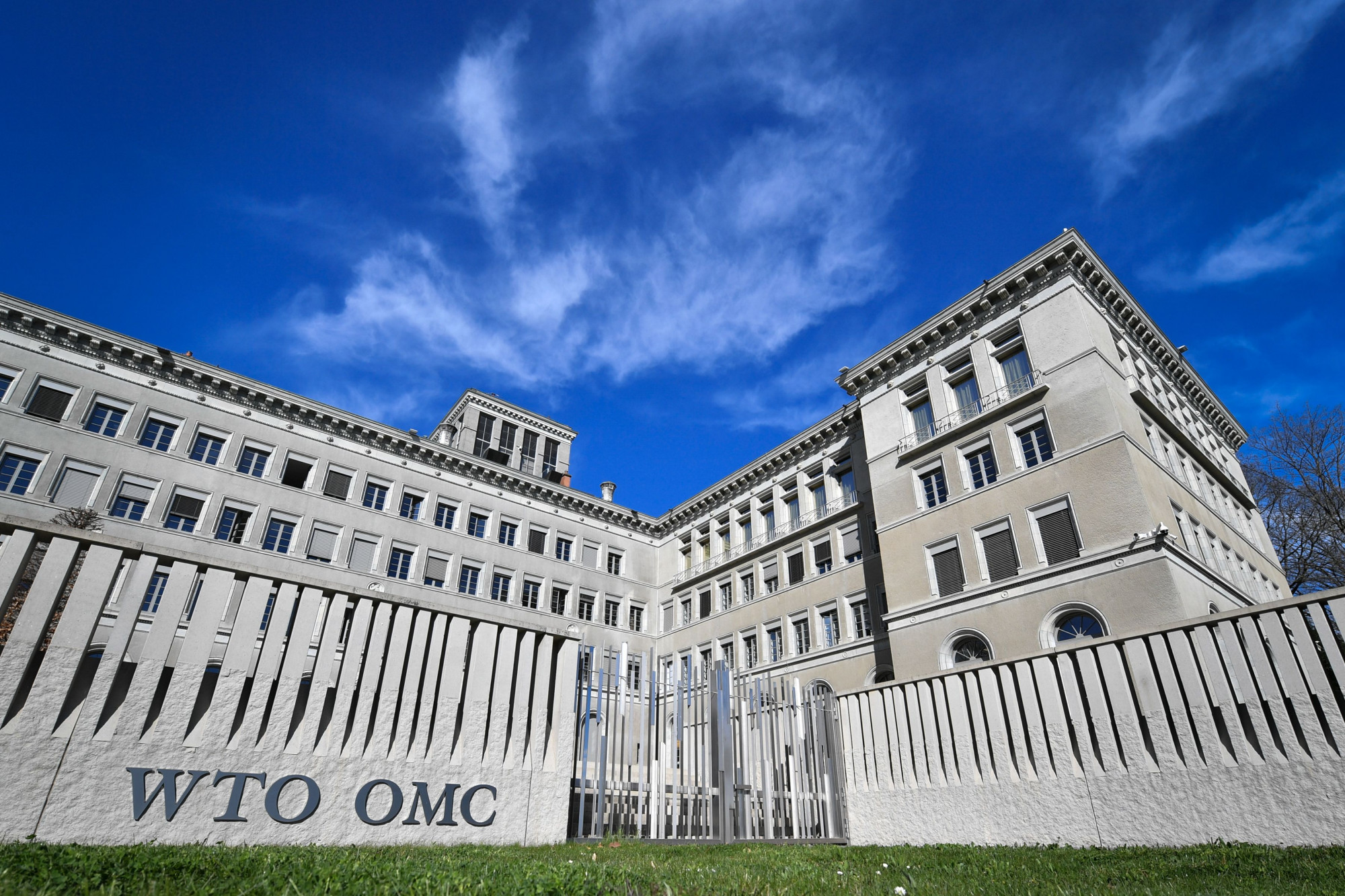 A sede da Organização Mundial do Comércio (OMC), em Genebra, em 12 de abril de 2018 (Fabrice Coffrini / AFP / Getty Images)