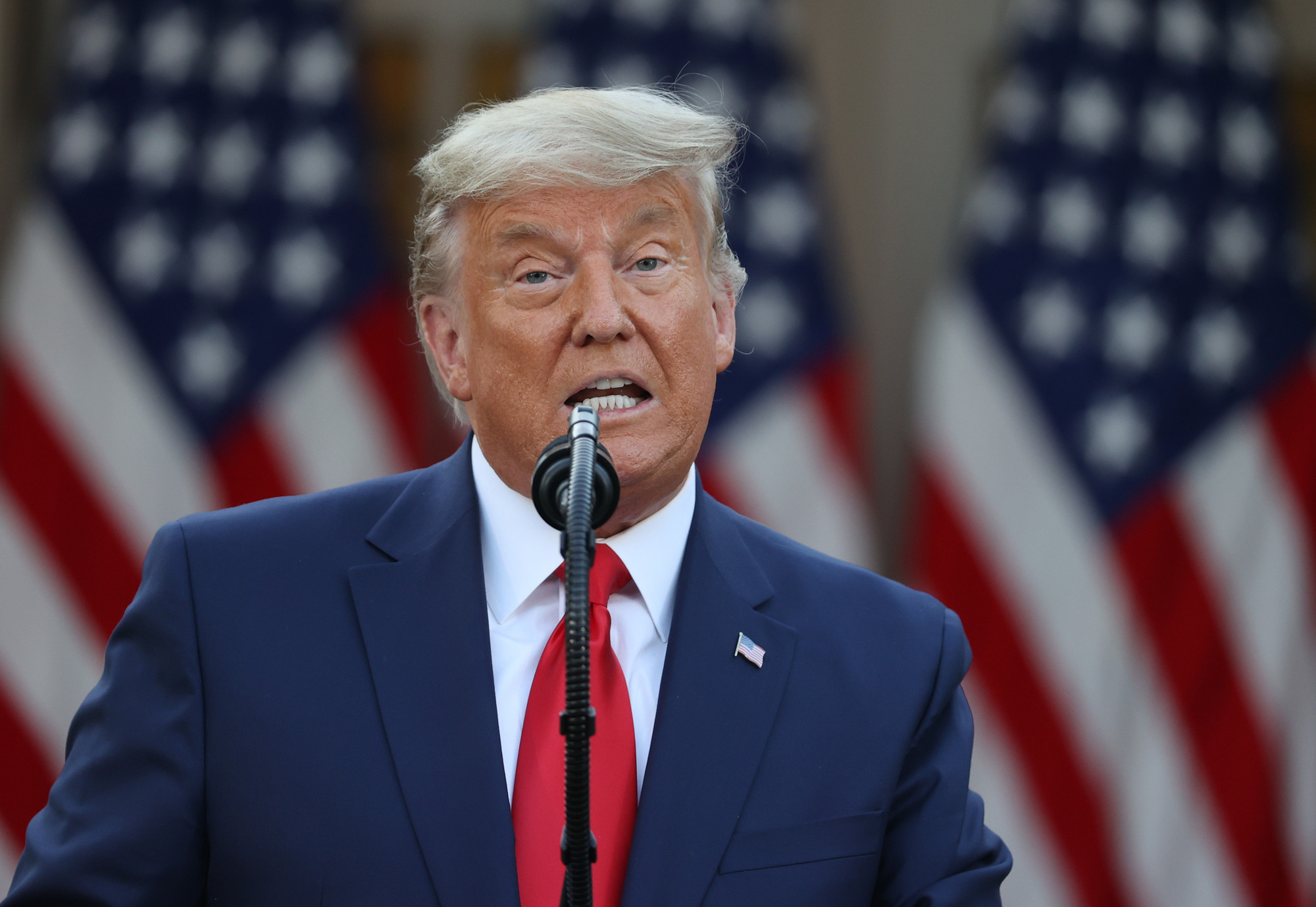 O presidente dos Estados Unidos, Donald Trump, fala sobre a Operação Warp Speed ​​no White House Rose Garden em 13 de novembro de 2020 em Washington, D.C. (Tasos Katopodis / Getty Images)