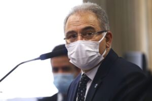 O ministro da Saúde, Marcelo Queiroga, é ouvido novamente durante sessão da CPI da Pandemia, no Senado.