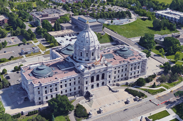 EUA, Trump, Antifa, Tim Kaine, violência - O Capitólio do estado de Minnesota, na capital de Saint Paul (Captura de tela/Google Maps)