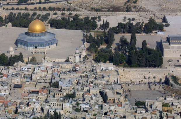 Israel, Jerusalém, capital, embaixadas - Uma visão aérea da Cidade Velha de Jerusalém em 24 de setembro de 2002 (Gali Tibbon/AFP /Getty Images)